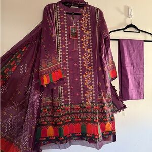 Purple Embroidered Tunic